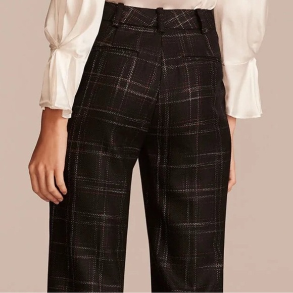 REBECCA TAYLOR Crosshatch Wool Stitch Plaid Trousers - Picture 3 of 10